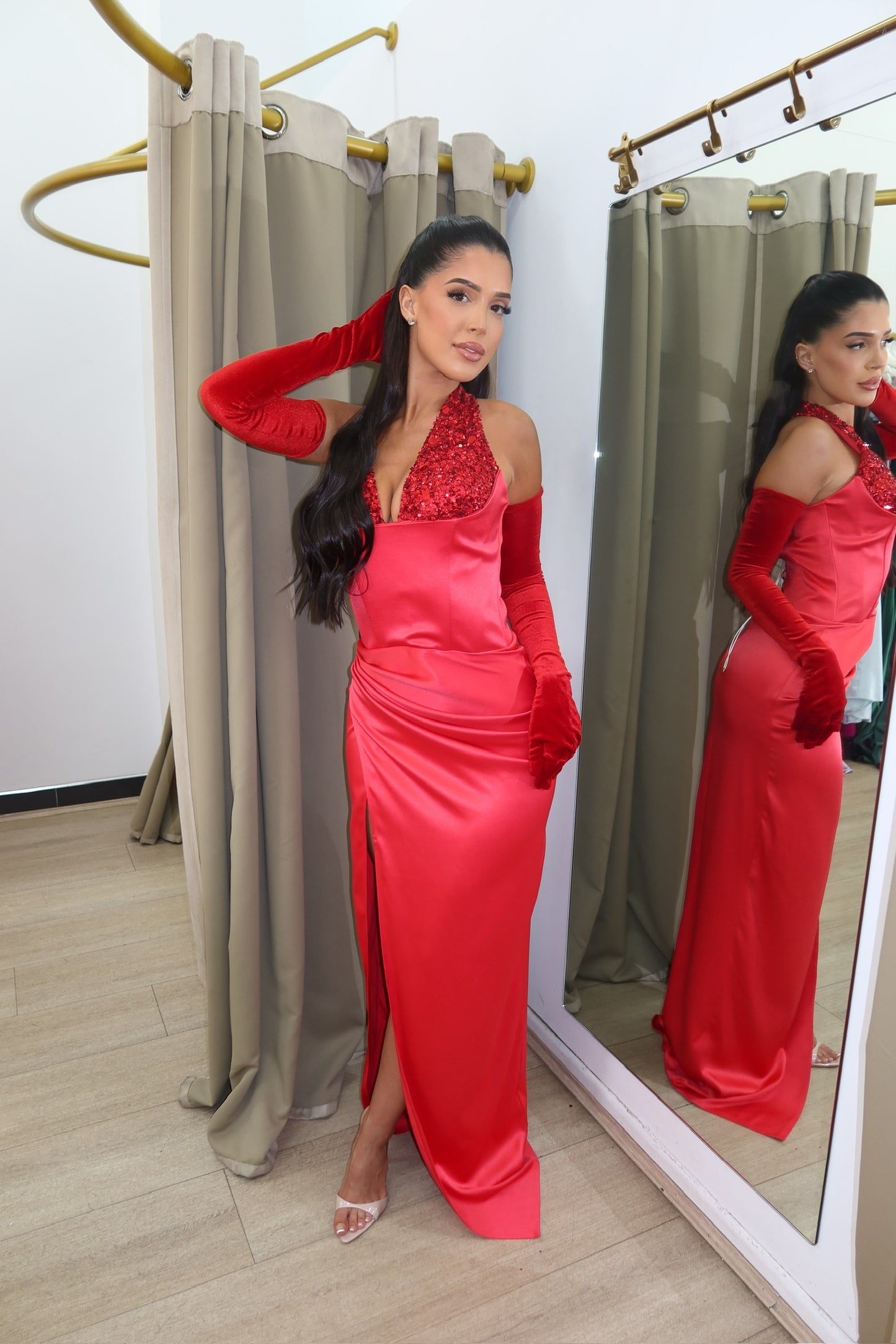 Sbs Nica Embellished Gown - Red