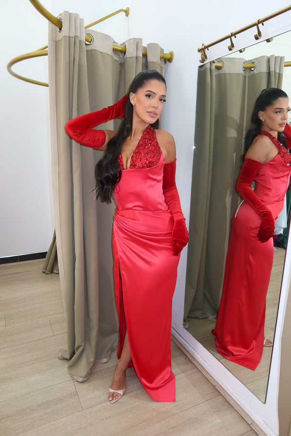 Sbs Nica Embellished Gown - Red