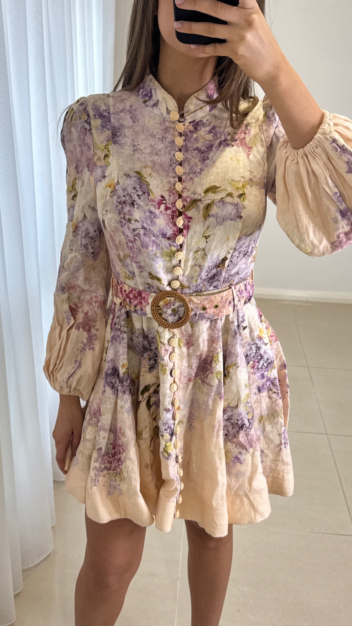 Zimmermann Lyrical Buttoned Mini Dress