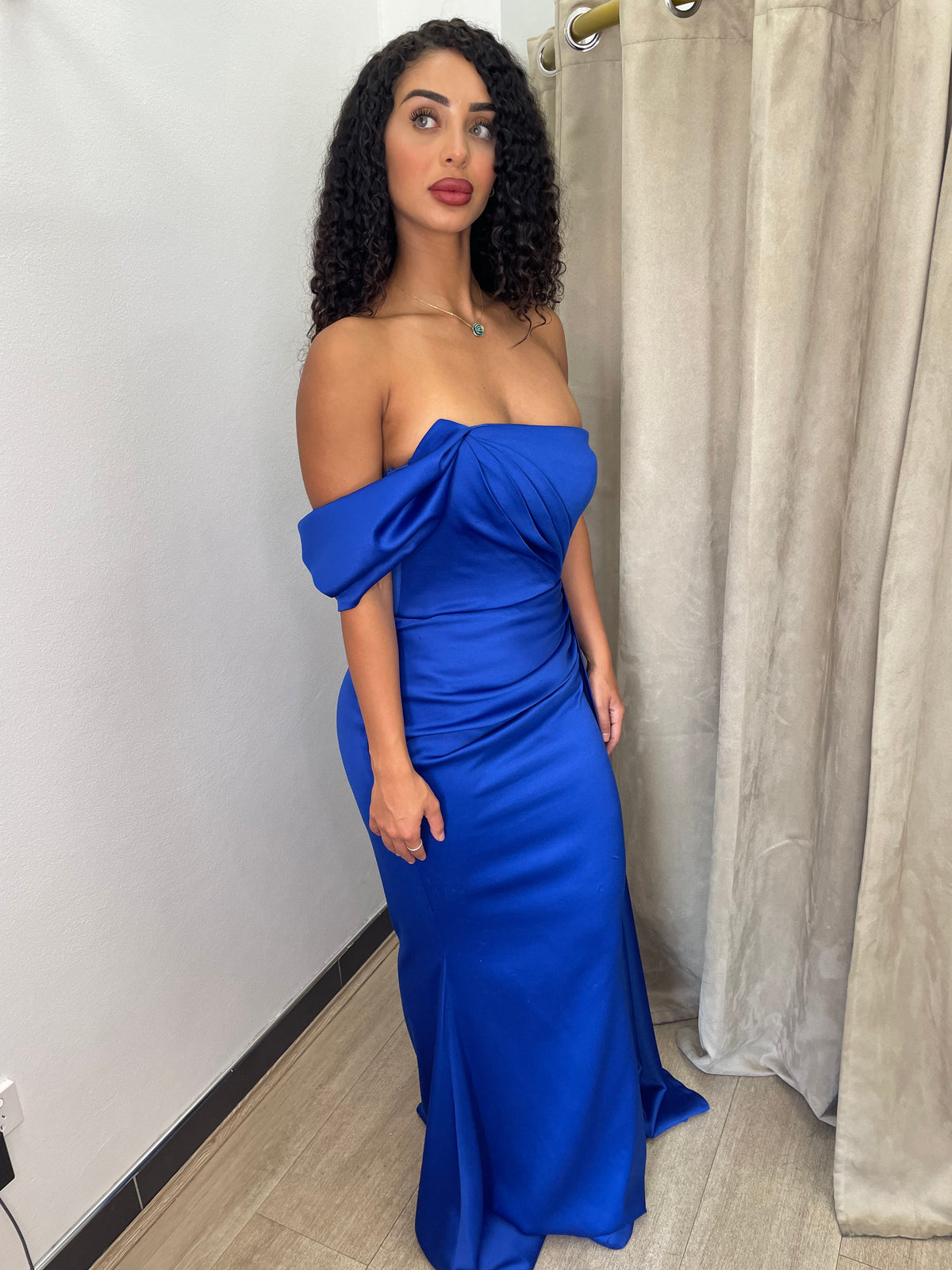 Lizzy Blue Drape Gown