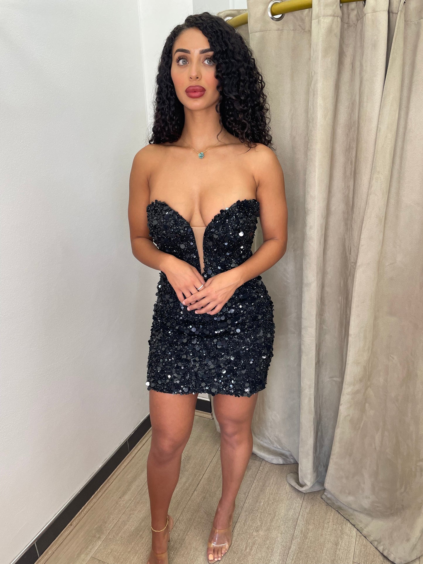 Sbs Amelia Sequin Mini Dress - Black