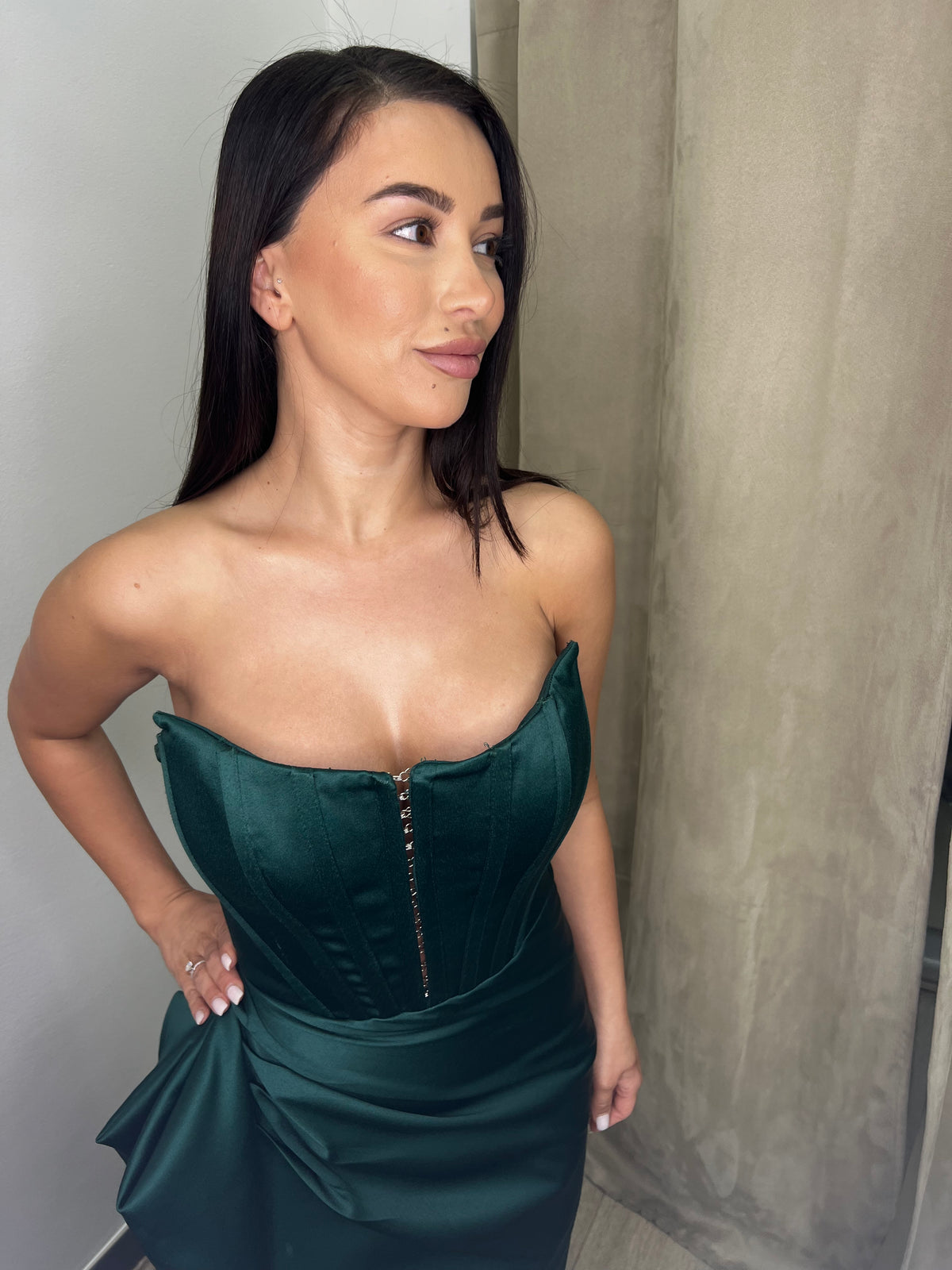 Louise Emerald Green Corset Gown