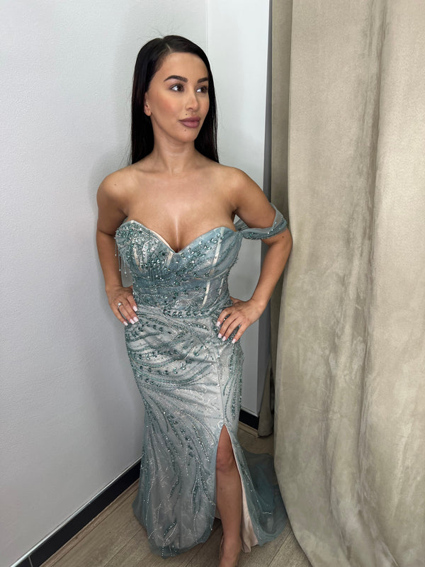 Sbs Amare Beaded Gown - Green