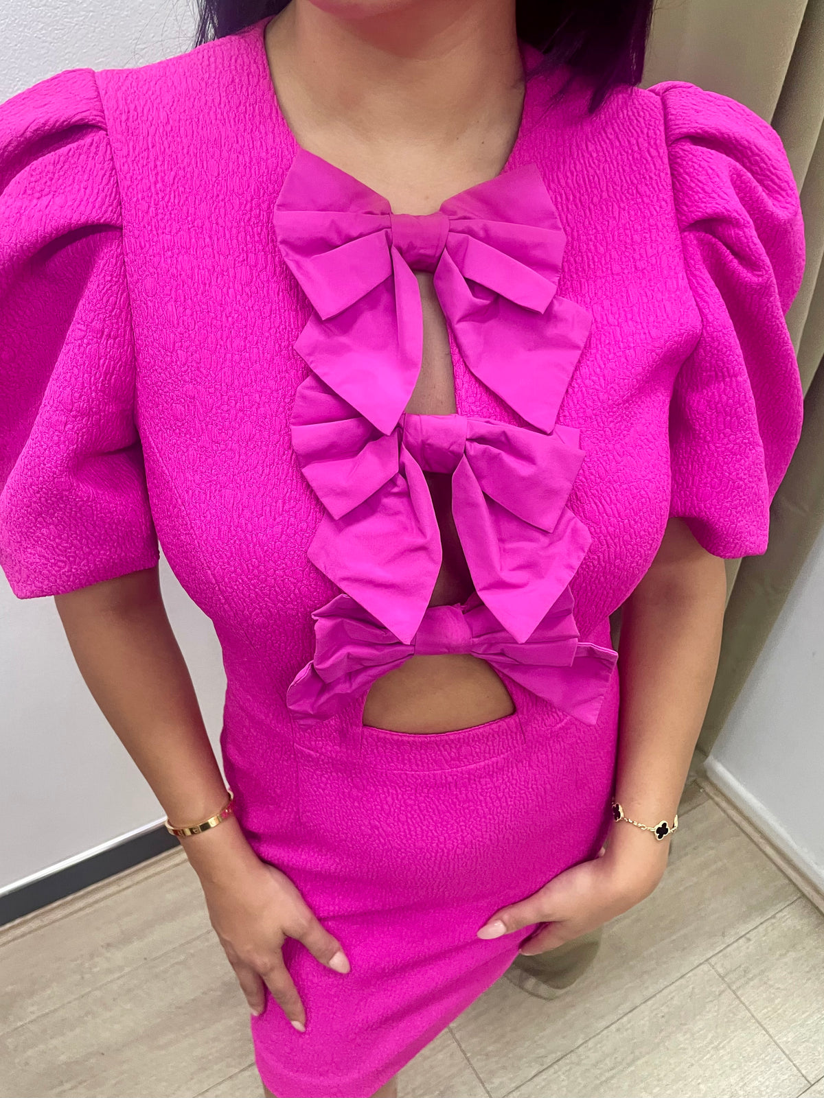 Rebecca Vallance Hot Pink Cecily Mini Dress