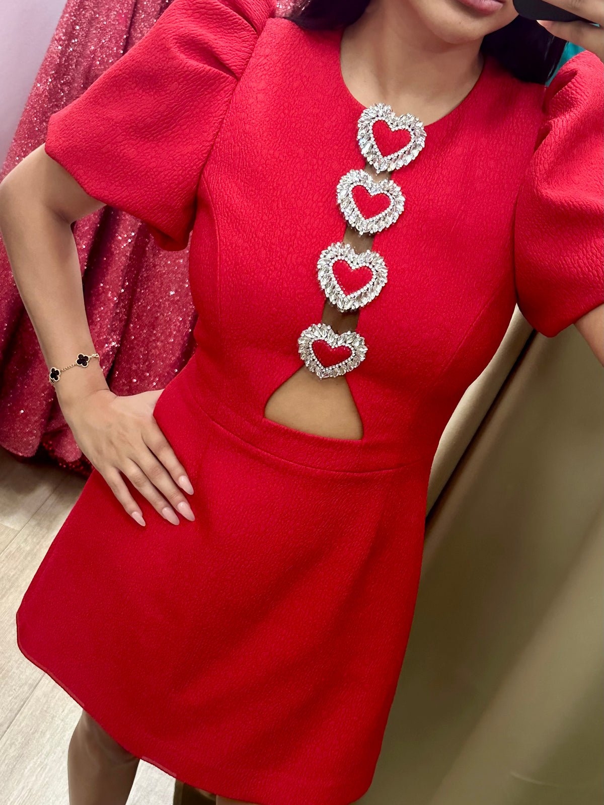 Rebecca Vallance Red Chiara Mini Dress