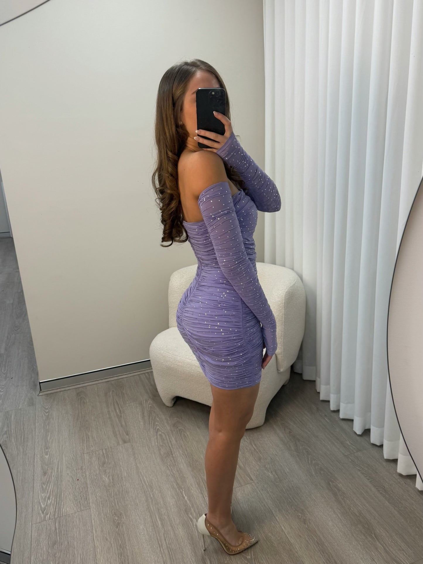 Alex Perry Crystal Embellishesd Mini Dress - Purple