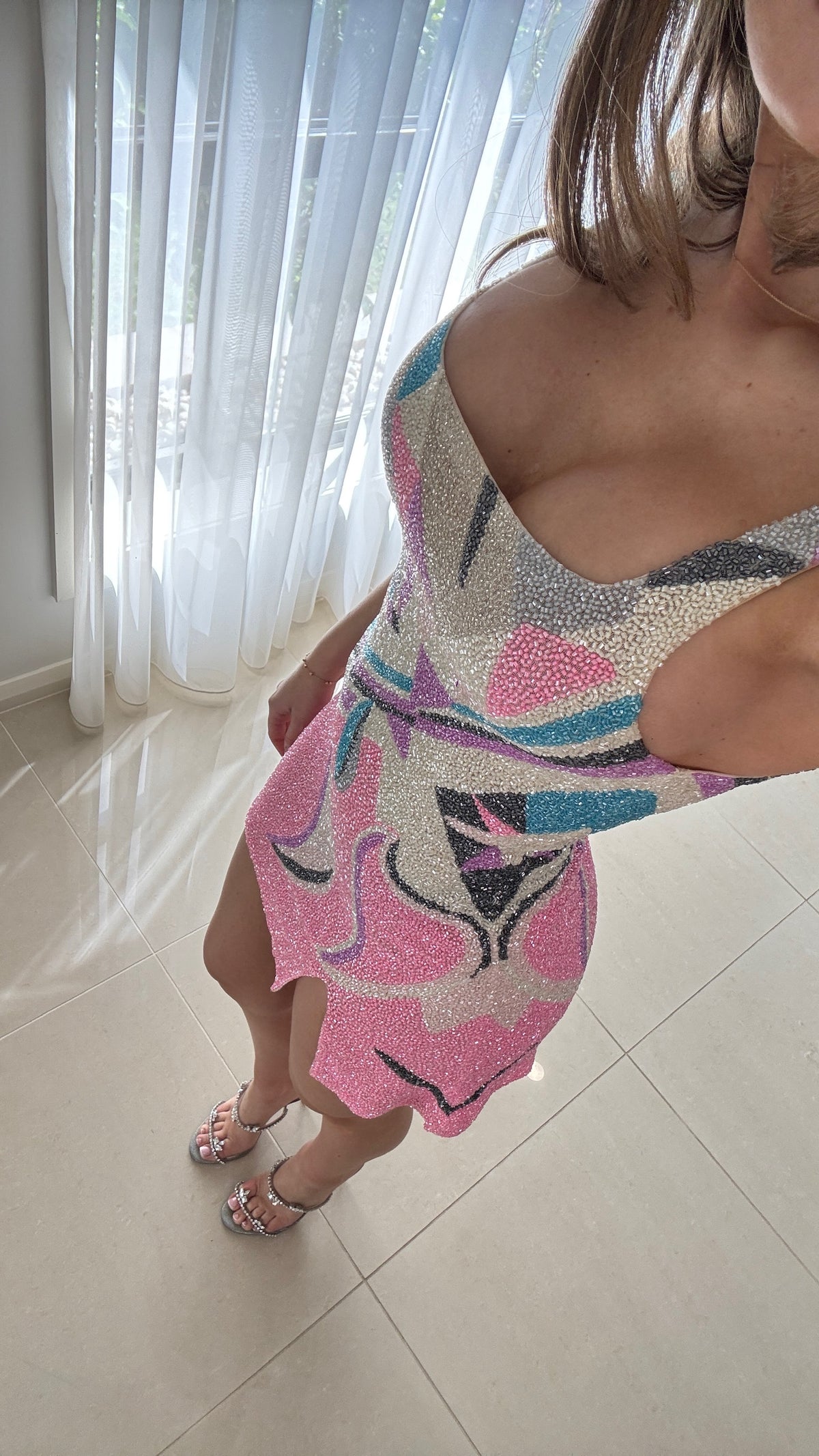 Oceanus Sofia Mini Dress - Pink