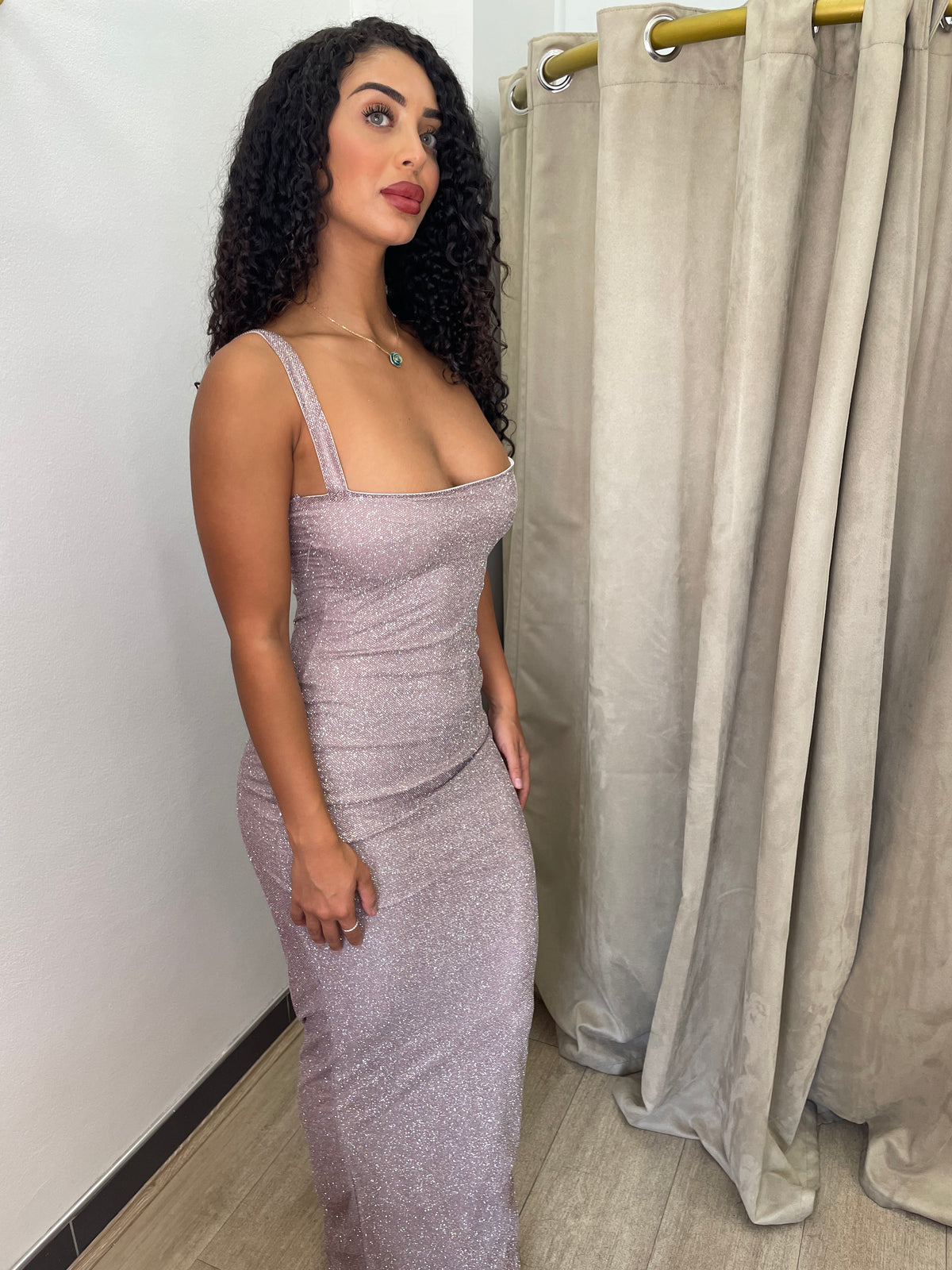 Sasha Silver Glitter Gown