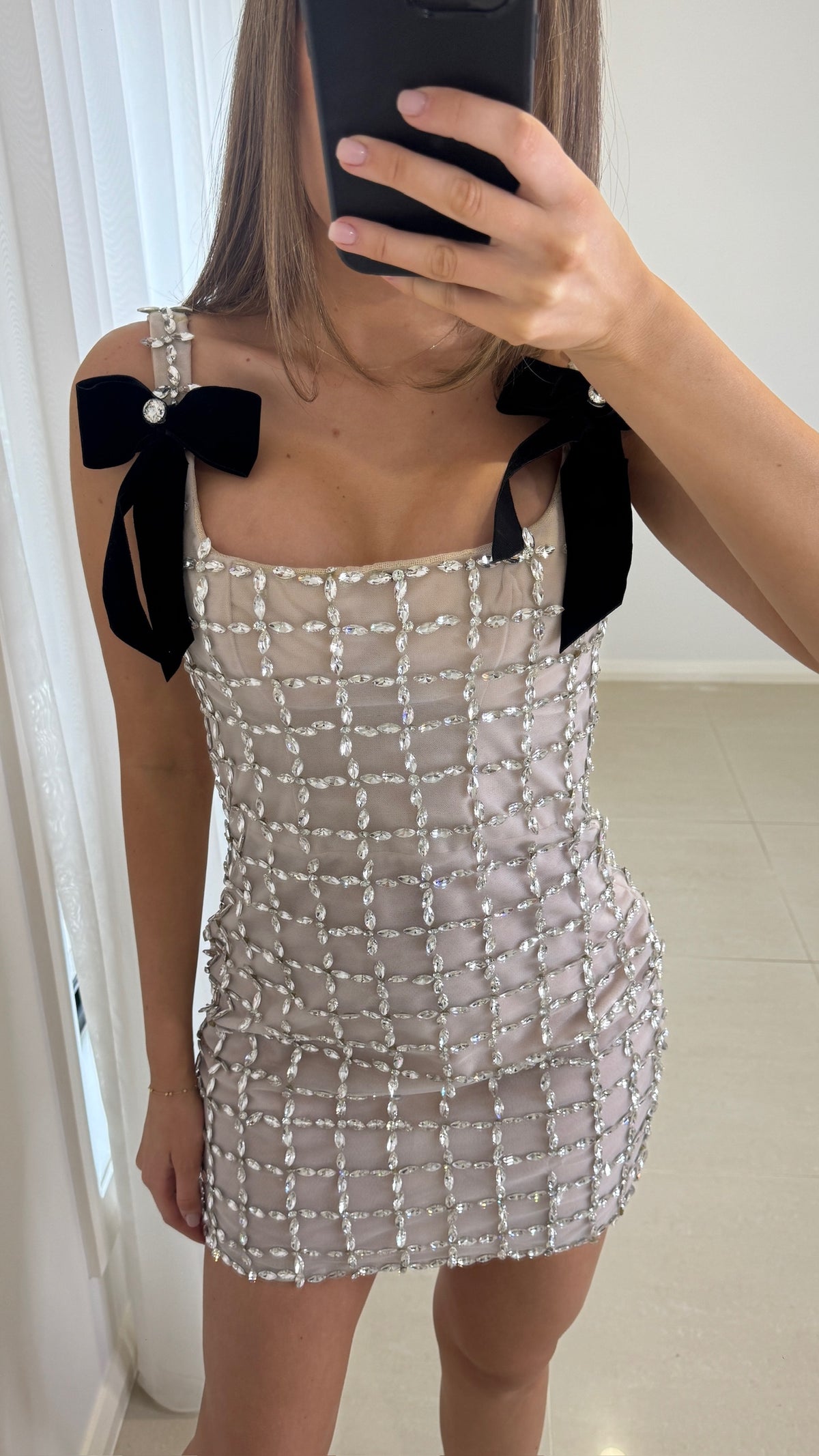 SBS Lara Bow Crystal Mini Dress