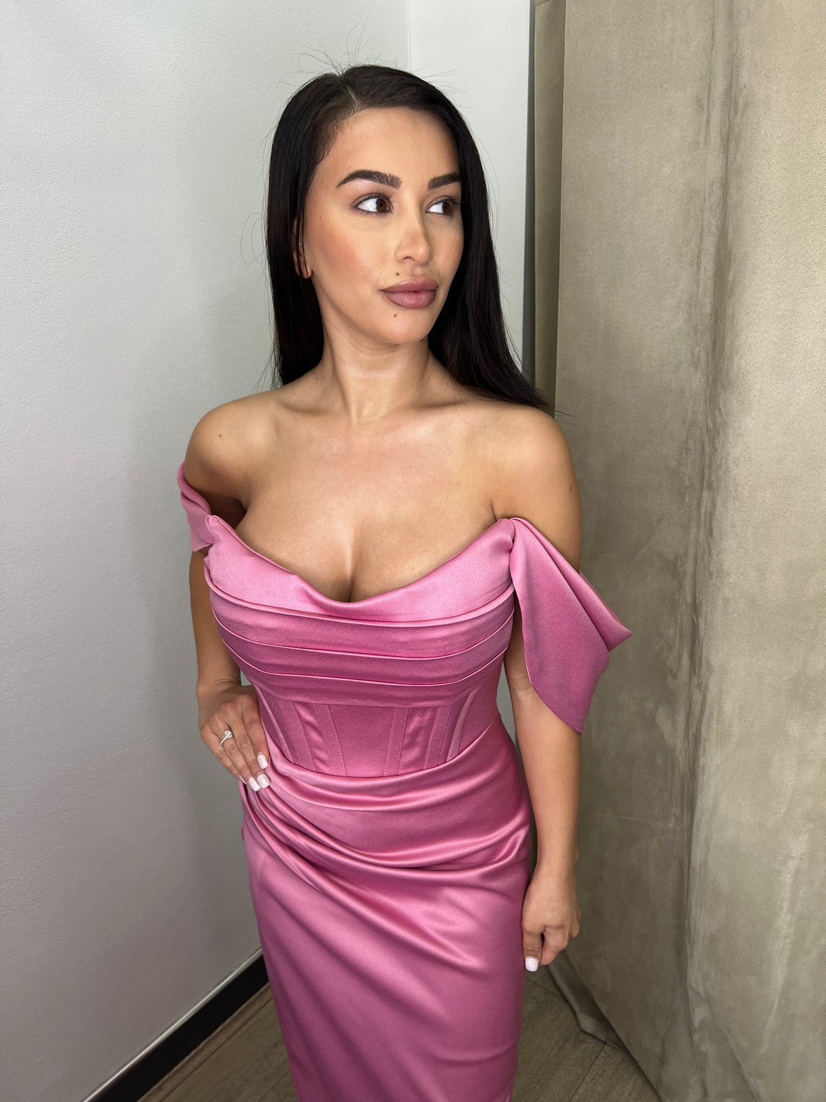 Mila Rose Pink Corset Gown