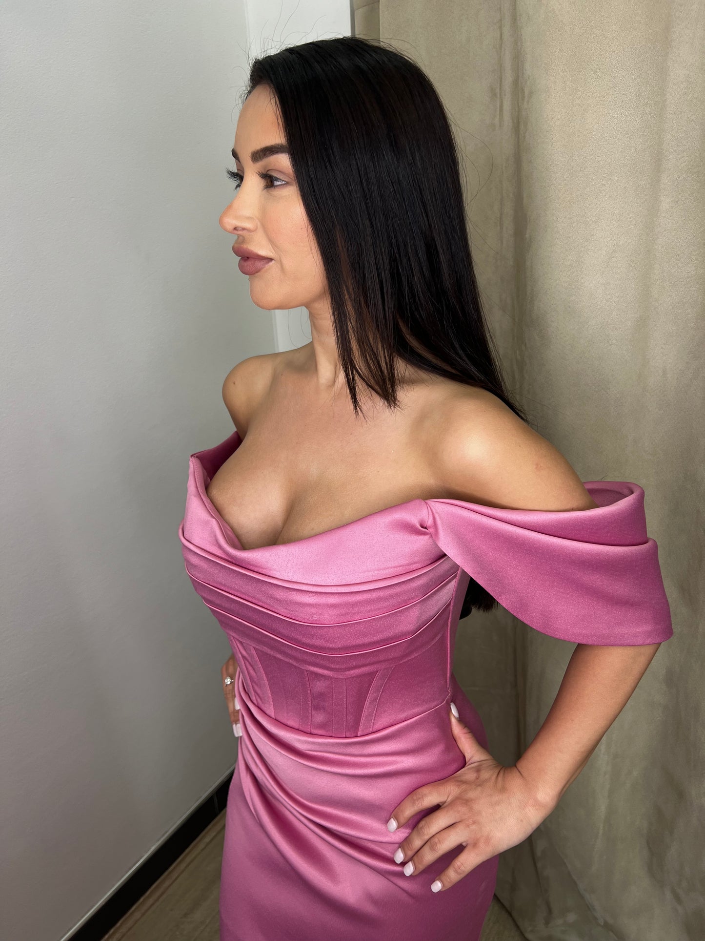 SBS Mila Corset Gown - Rose Pink