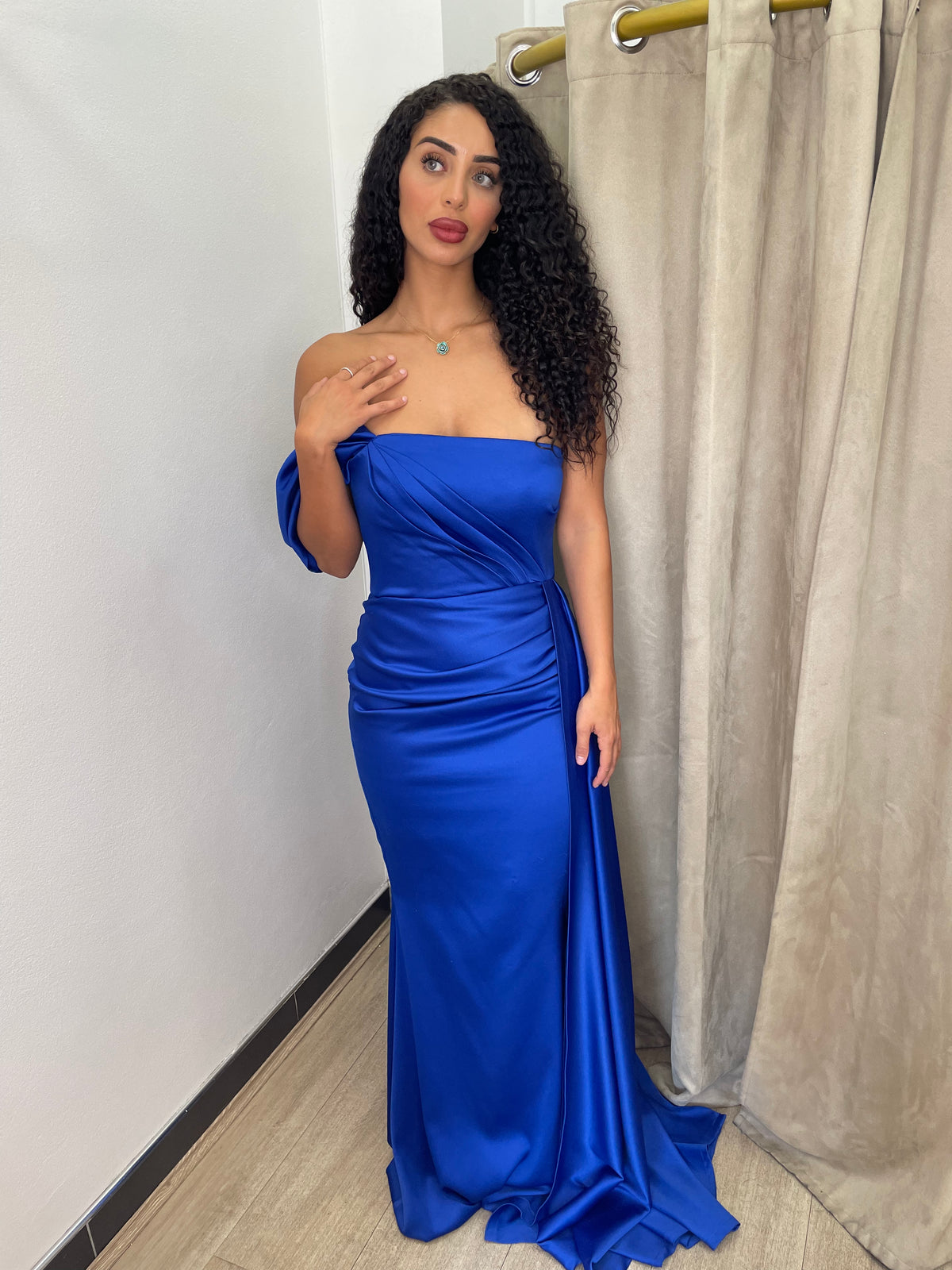 Lizzy Blue Drape Gown