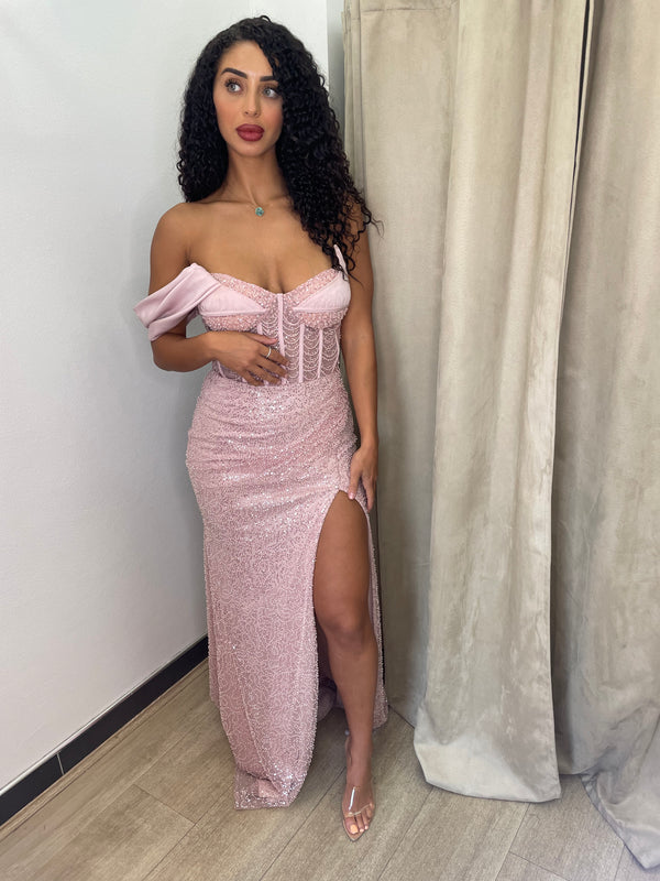 Sbs Selene Beaded Gown – Pink