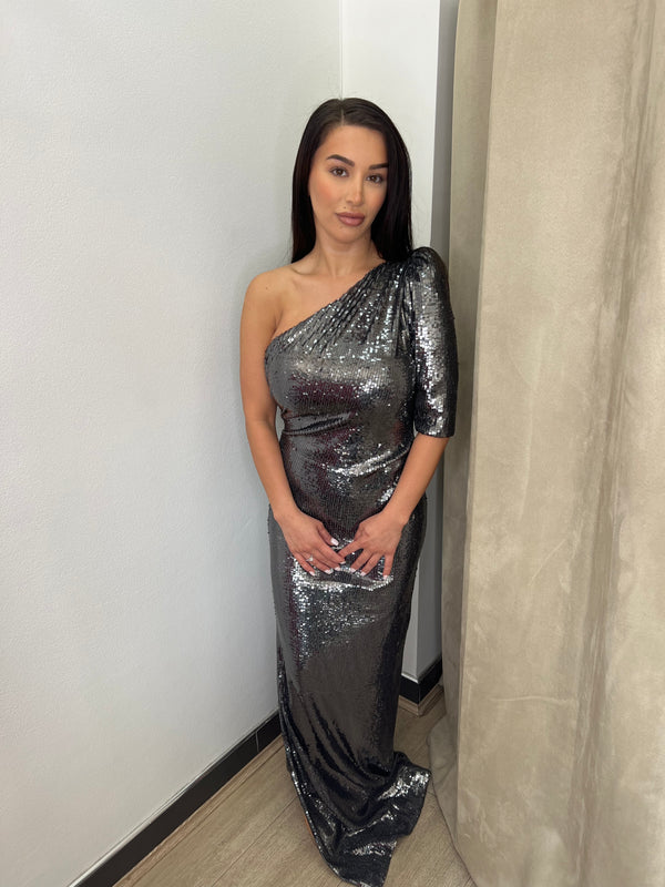 Rachel Gilbert One Shoulder Gown - Chrome