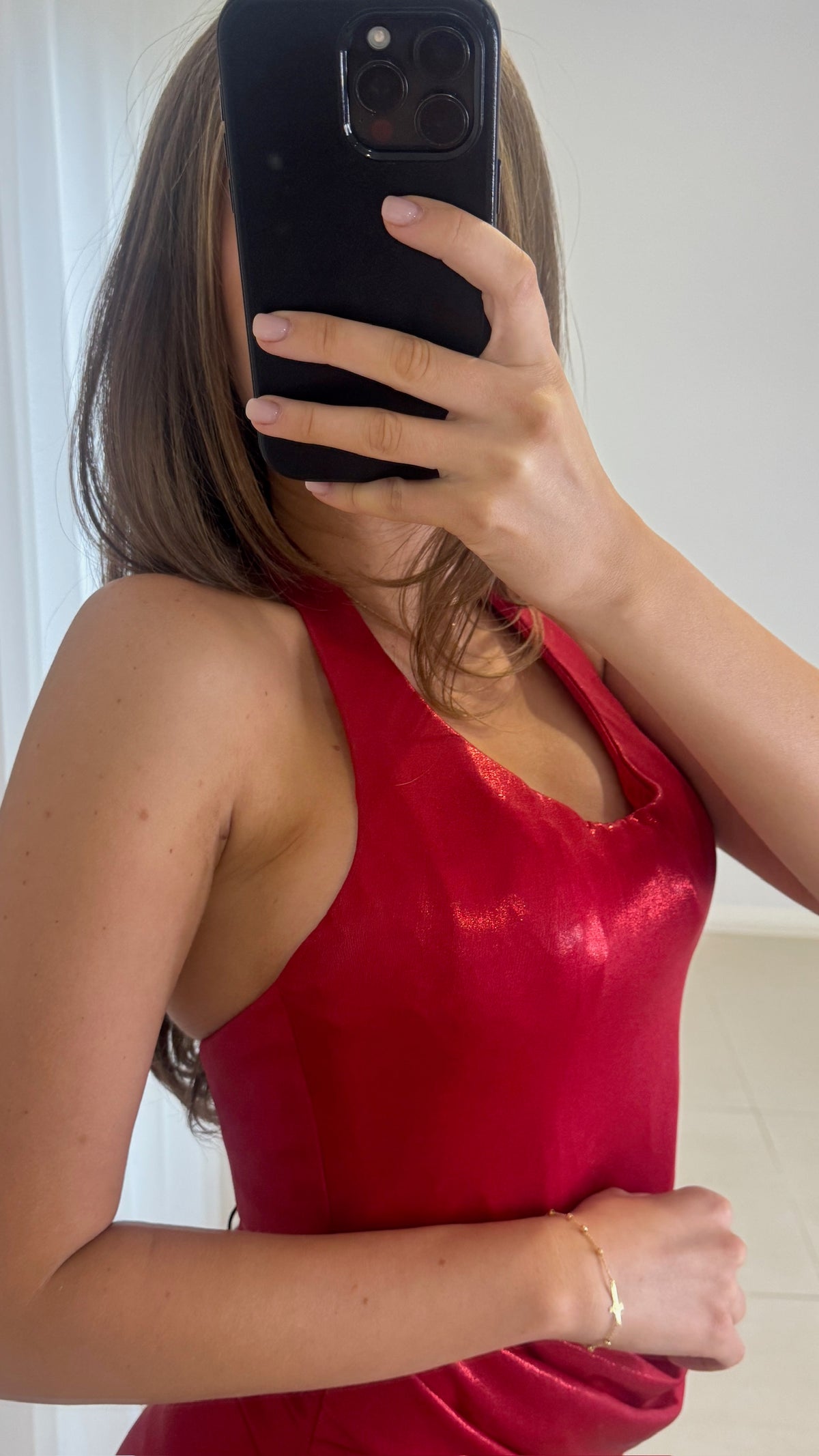SBS Karma Stretch Corset Halter Gown - Pearl Red