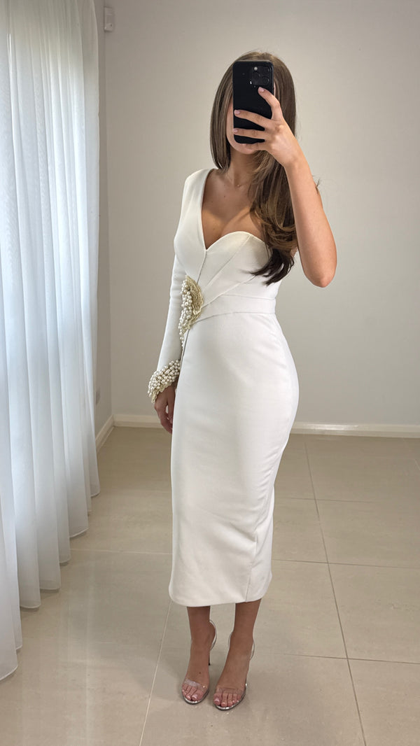 Galanni Odessa Midi Dress - White