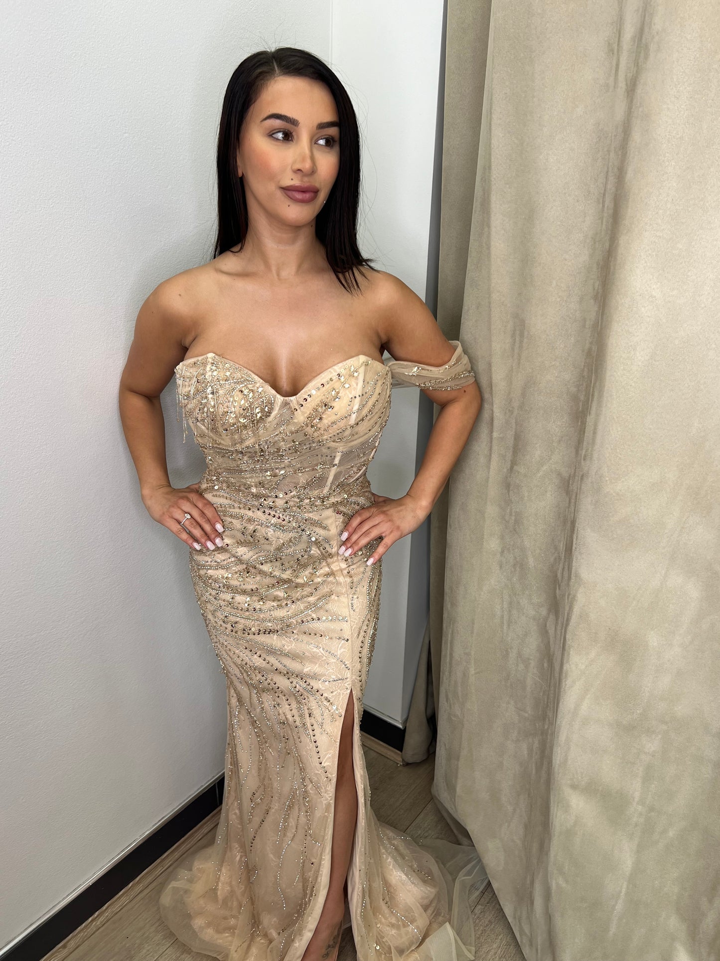 Sbs Amare Beaded Gown - Gold