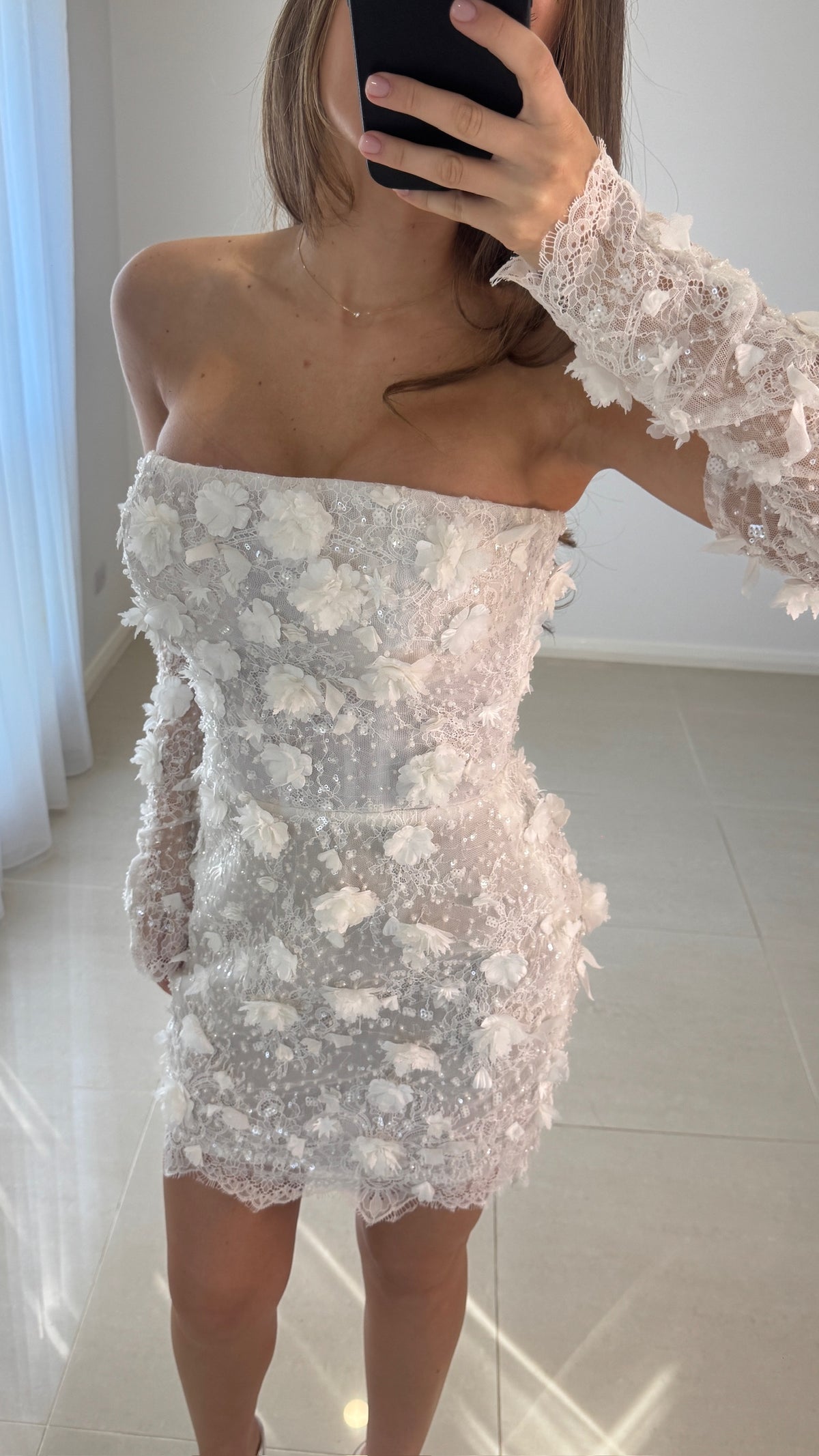 SBS Corset 3D Embroidery Lace Mini Dress