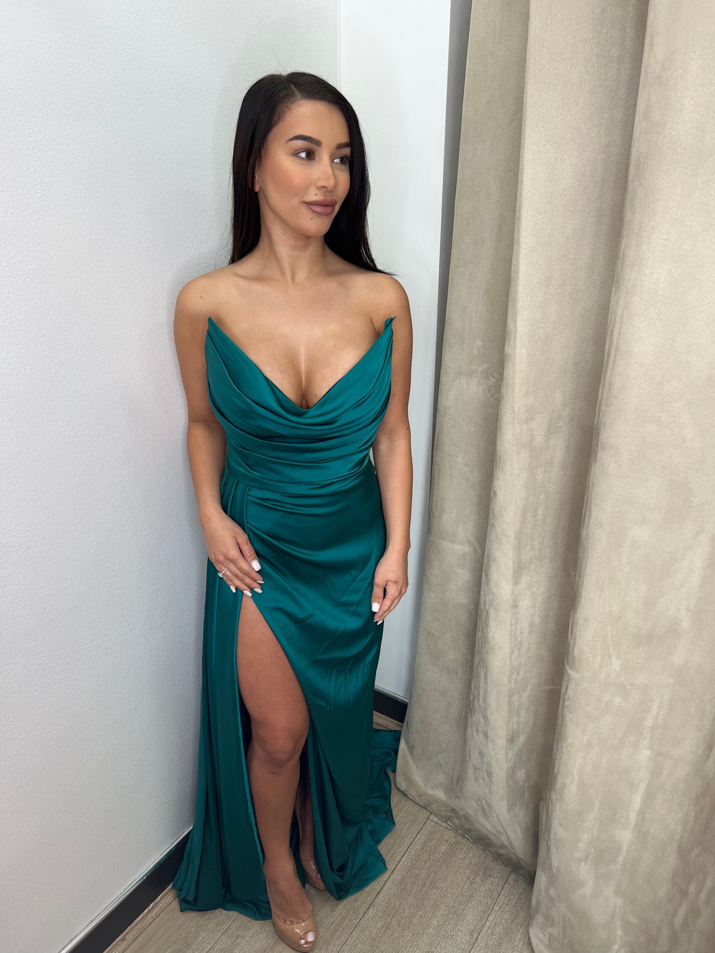 SBS Mira High Split Gown - Green