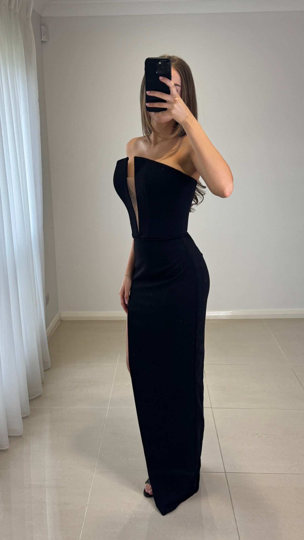 SBS Bree Split Corset Gown - Black