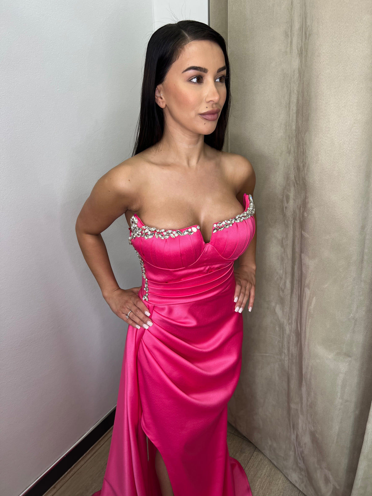 Carly Pink Embellished Gown
