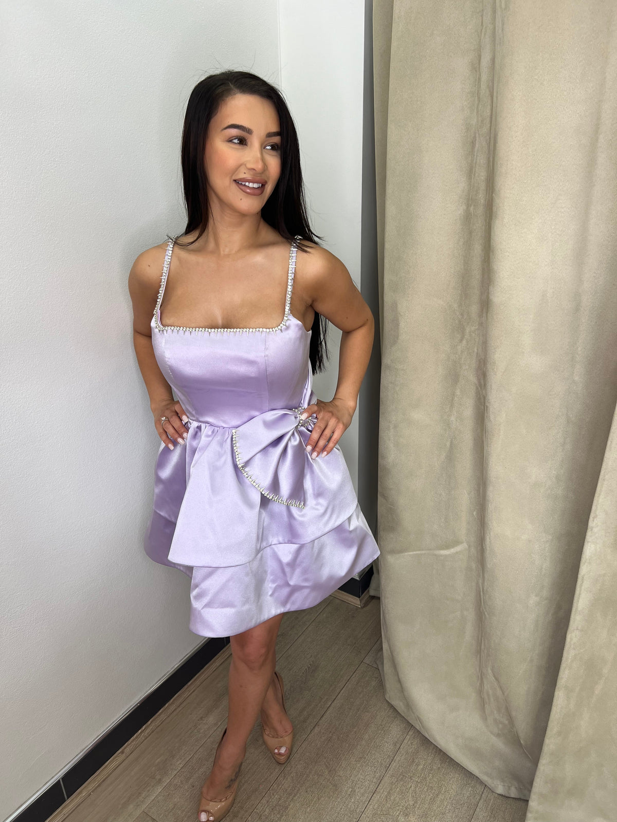 Fay Purple Mini Peplum Dress