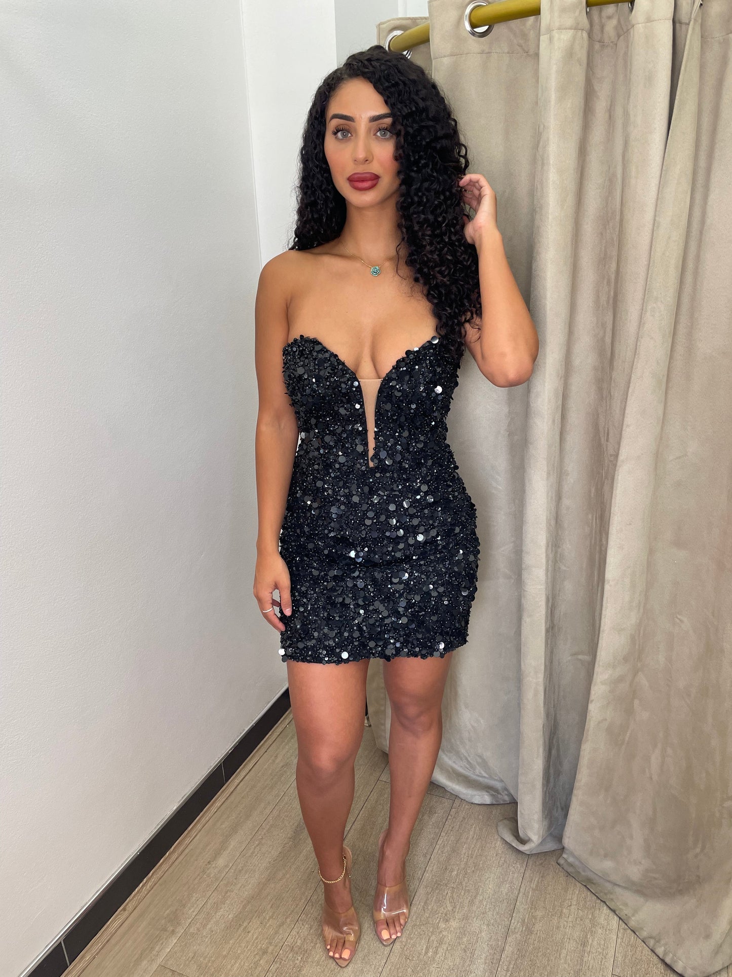 Sbs Amelia Sequin Mini Dress - Black