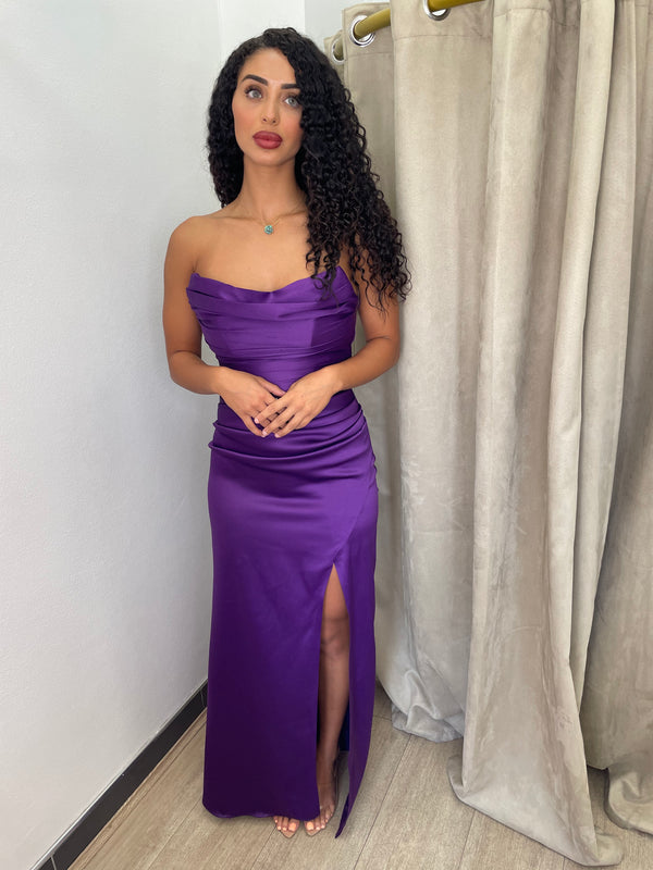 SBS May Satin Corset Gown – Purple