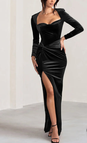 *Nica Black Embellished Gown