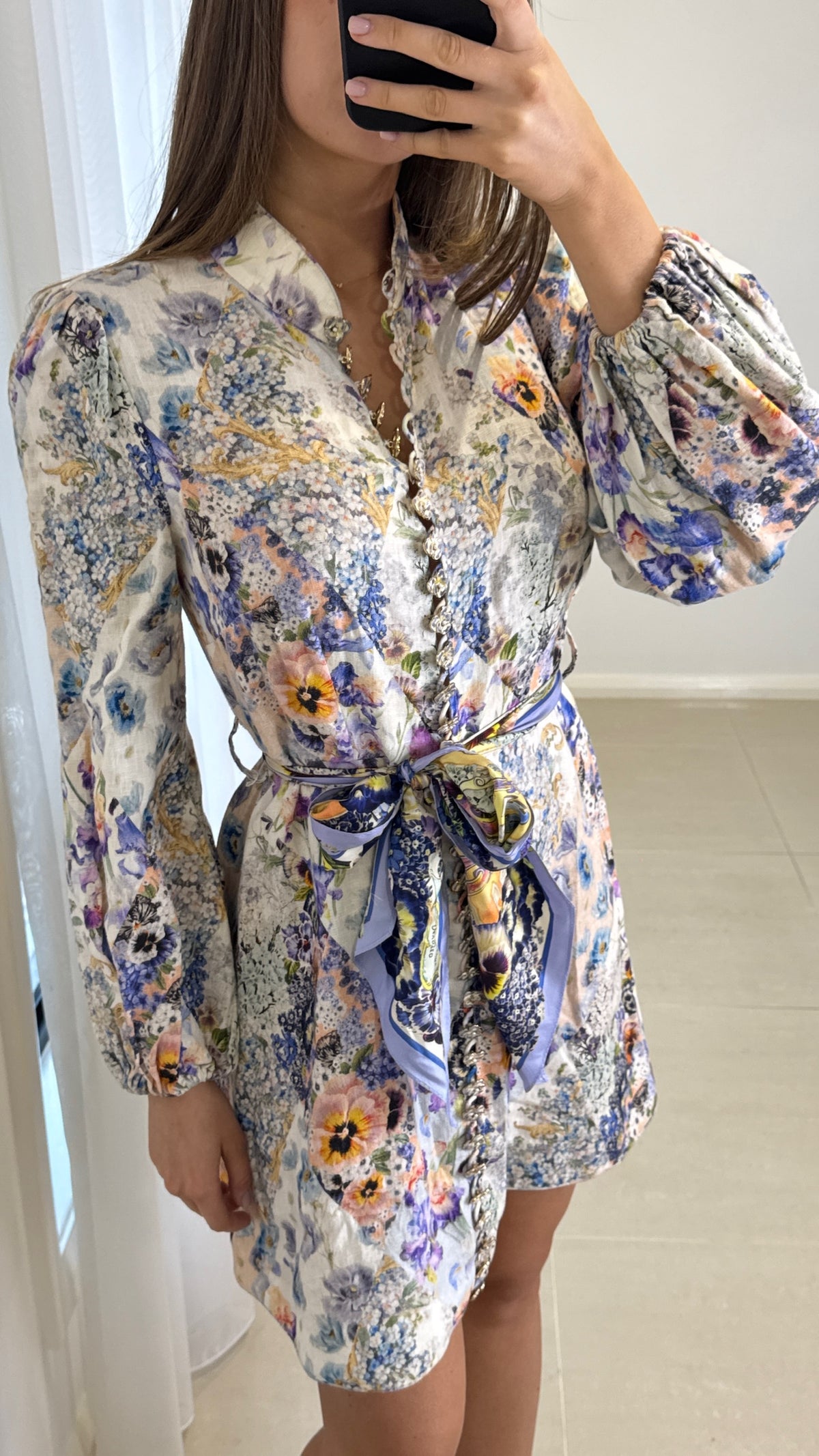 Zimmermann Tama Belted Mini Dress