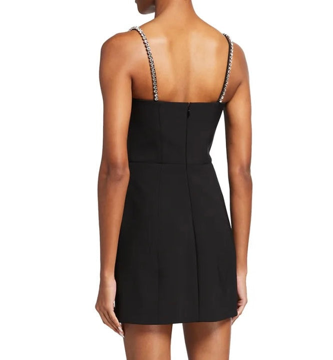 Area Black Embellished Bodice Mini Dress