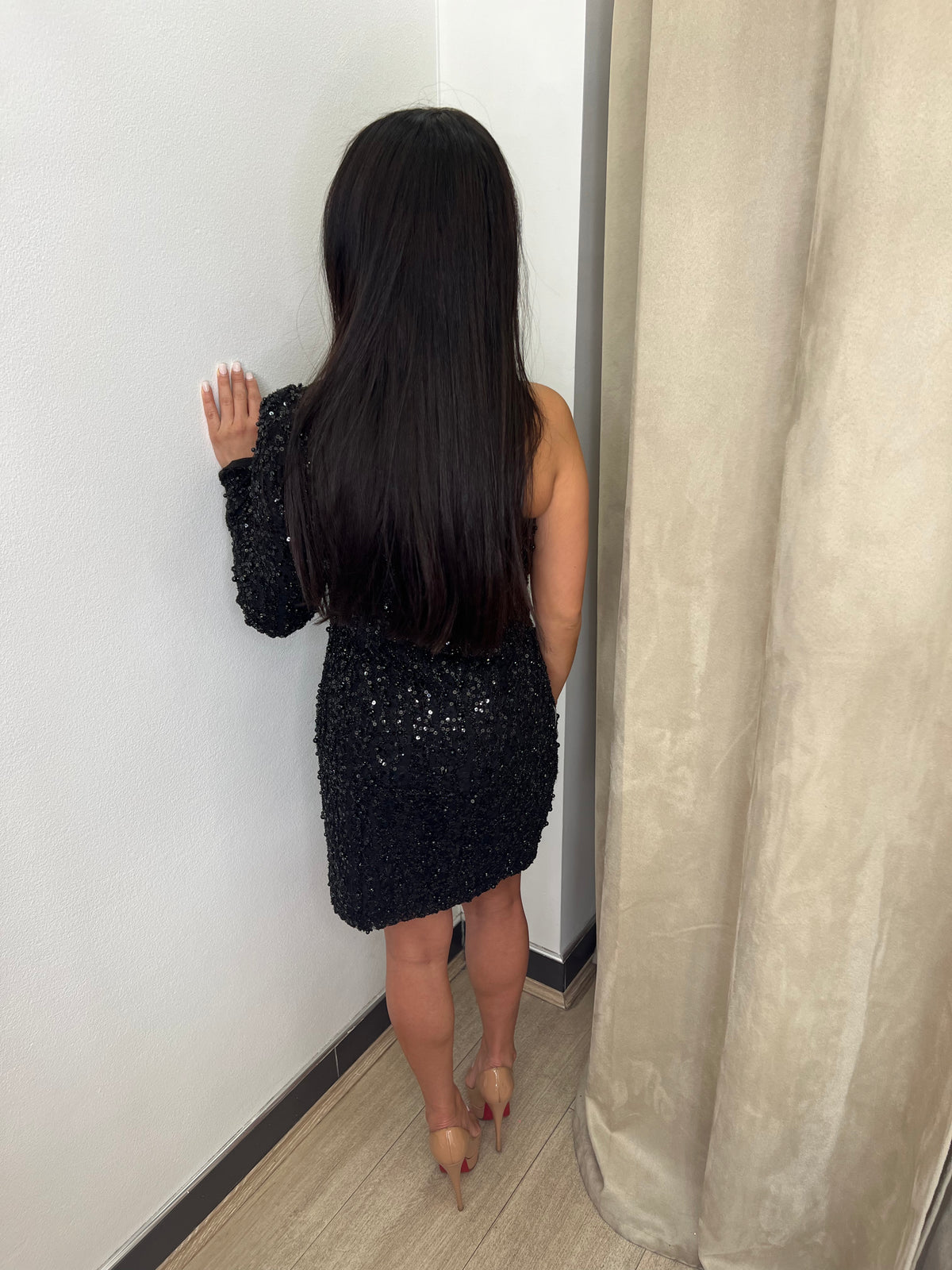 Kianna Carine Black Beaded Dress