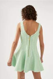 Aje Anais Boucle Mini Dress - Green