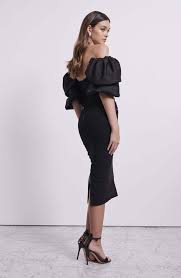 Rachel Gilbert Ginny Midi Dress - Black