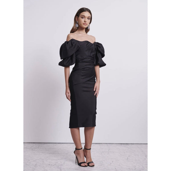 Rachel Gilbert Ginny Midi Dress - Black