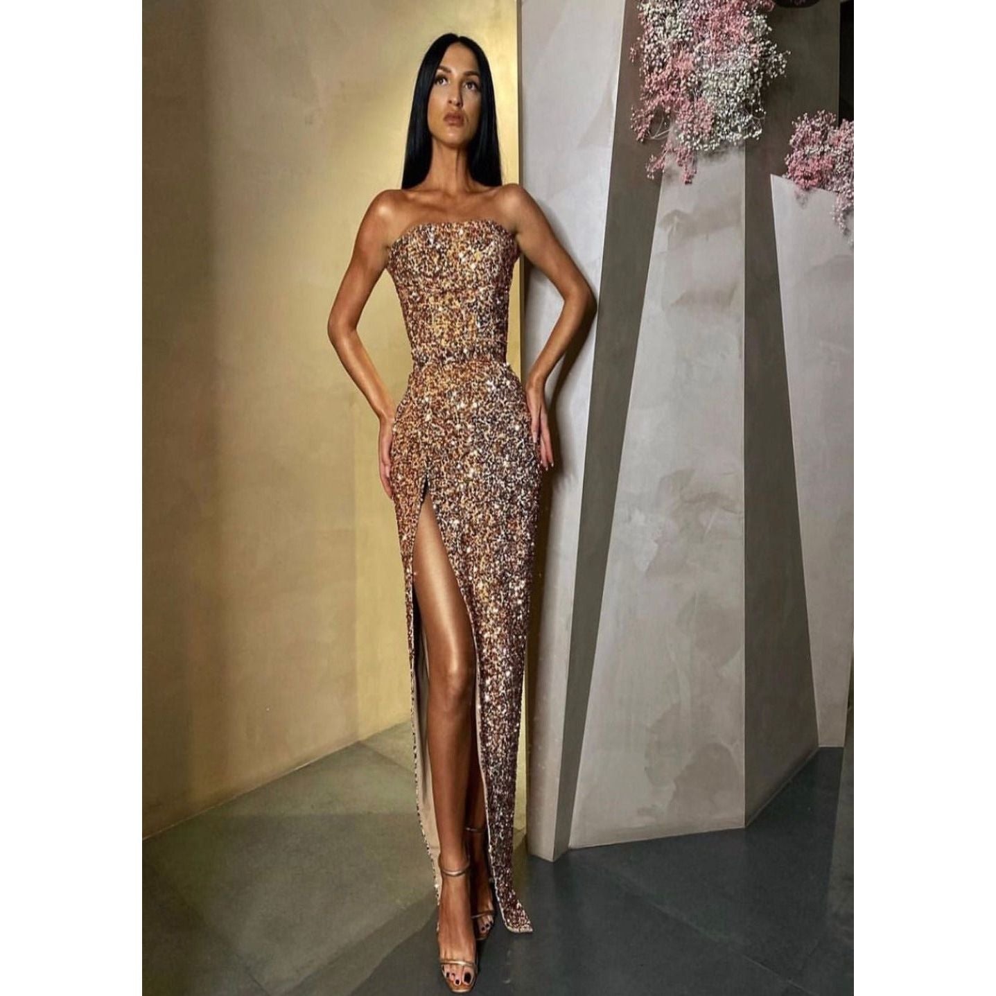 Lia Stublla Loreta Gown - Rose Gold