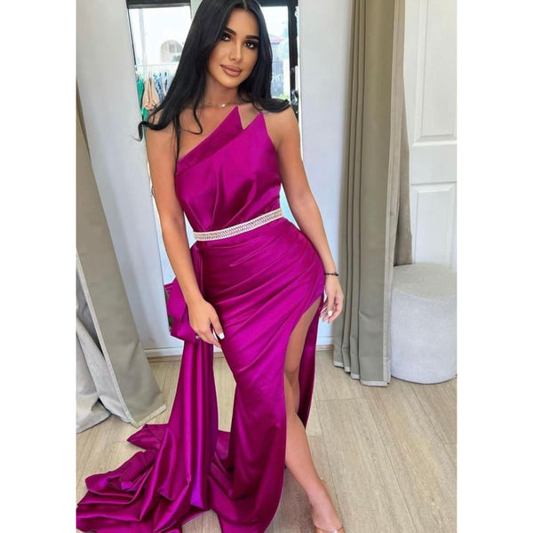 Walone Strapless Gown - Fuschia