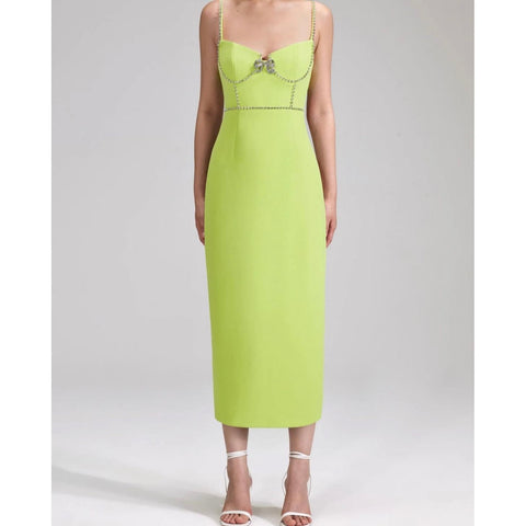 Self Portrait Lime Midi Dress