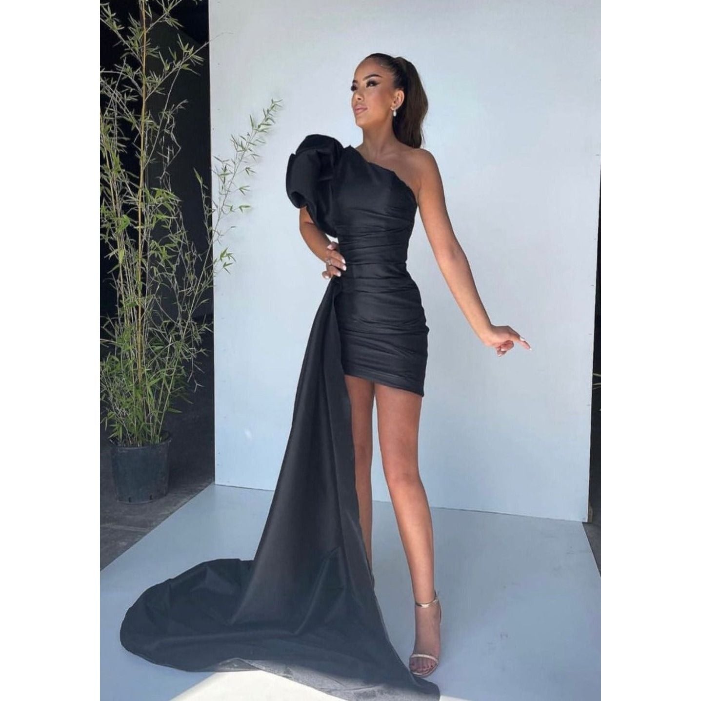 SBS Mikayla Mini Drape Dress - Black