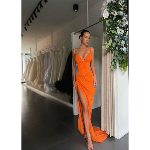 Lia Stublla Orange Jasmin Gown